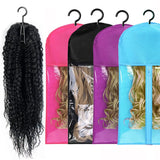 Popxstar Wig Storage Bag Extra Long Hair Extension Storage Bag With Hanger For Wigs Hair Extensions Hairpiece Wig Bag With Wig Hanger