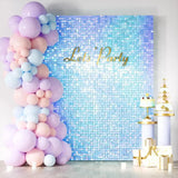 Popxstar 12/24/30PCS Shimmer Wall Backdrops Square Sequin Wall Panel Backdrops Party Backdrops for Wedding Anniversary Birthday Decor