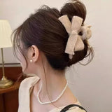 Popxstar Autumn and Winter Plush Bow Grab Clip  Wool Claw Clip Accesorios Para El Cabello  Крабик Для Волос  Hair Accessories for Women