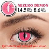 Popxstar Colorcon Pink Lenses 1 Pair Colored Contact Lenses for Eyes Big Eye Lenses Anime Lenses Cosplay Lenses Nezuko Lenses