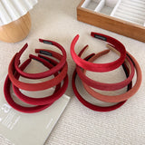 Popxstar New Year's Red Thin Headband for Women Girls Sweet Sponge Hair Hoop Christmas Decorate Hair Band Fashion Hair Accessories Gifts