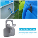 Popxstar 2PCS Swimming Pool Pipe Fixing Holder Support for Intex Above Ground Pool 30-38mm Hose Outlet Mount Bracket with Cable Tie Clamp