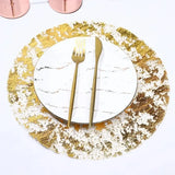 Popxstar 20pcs Gold Round Foil Table Mat Table Place Mats Tea Dining Tableware Mats Pads Wedding Birthday Home Party Table Decoration