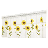 Popxstar Sunflower Half Curtains Decorative Polyester Living Room Drape Valance Balcony Drapes Screening Home Decoration 0.8x0.5m