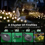 Popxstar 1/4/8/12Pack Outdoor LED Solar Lights Waterproof Starburst Firefly Lights Lawn Garden Lamp for Path Landscape Decorative Lights