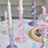 Popxstar Floriddle Retro Candlesticks Taper Candle Holders Tall Candlesticks Decoration Party Glass Vase Home Decor Wedding Decoration HOT