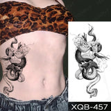 Popxstar Waterproof Temporary Tattoo Sticker Black Snake Dragon Totem Flash Tatto Tiger Flowers Roses Body Art Arm Fake Tatoo Men Women