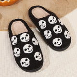 Popxstar Halloween Pumpkin Shoes Four Seasons Women's Cotton Slippers Men's Home Indoor Slippers Holiday Dress-up