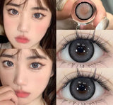 Popxstar 15mm Big Diameter Black Lenses 14.5mm Lenses Colored Contact Lenses for Eyes Big Eye Lenses Natural Look Lenses