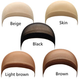 Popxstar 2pcs/Bag Top Stocking Wig Cap Hair Net For Weave Hair Wig Nets Black Brown Stretch Mesh Wig Cap For Making Wigs