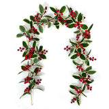 Popxstar New 8feet Red Berry Christmas Garland Flexible Artificial Berry Garland For Winter Christmas New Year Holiday Decor