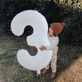 Popxstar 2pcs 30/40inch Giant White Number Balloon 16 18 25 30 40 50 Foil Balloons Birthday Wedding Baby Shower Decoration Figures Globos