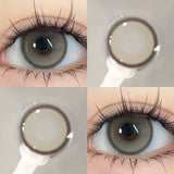 Popxstar 2PCS Korea Colored Contact Lenses Myopia Degree -0.00 to -8.00 Gray Eyes Beauty Pupil Brown Makeup Lens