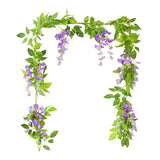 Popxstar 180cm Fake Ivy Wisteria Flowers Artificial Plant Vine Garland for Room Garden Decorations Wedding Arch Baby Shower Floral Decor