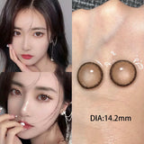 Popxstar 1Pair Brown Myopia Colour Circular Contacts Lenses Natural Brown Eye Lenses Beauty Pupil Gray Lenses Makeup