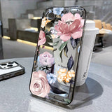 Popxstar Flower Phone Case For iPhone 13 16 Pro 15 11 12 14 Pro Max XR X XS 7 8 Plus SE Shockproof Transparent Cover Silicone Soft Fundas