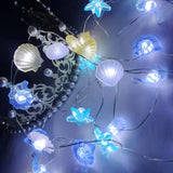 Popxstar Ocean Theme 20/30 Leds String Lights Shell Starfish Under The Sea LED Fairy Light for Wedding Party Christmas Decoration Lamp