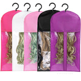 Popxstar Wig Storage Bag Extra Long Hair Extension Storage Bag With Hanger For Wigs Hair Extensions Hairpiece Wig Bag With Wig Hanger