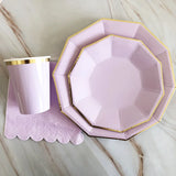 Popxstar Purple Gold Party Paper Cup Plate Straw For Birthday Carnival Kids Favors Wedding Decor Disposable Tableware Party Supplies