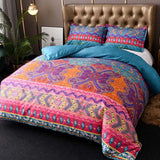 Popxstar Boho Pattern Duvet Cover Set Soft Microfiber Duvet Cover with Zipper Closure & Corner Ties