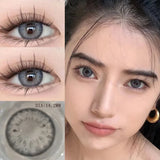 Popxstar 2Pcs Kroean New Colored Contact Lenses with Prescription Myopia Degree 0.00- 8.00 Black Eye Soft Lens Eye Beauty Pupil