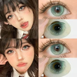 Popxstar Natural Colored Eyes Lenses Green Lenses Contacts Lens Beauty Pupils with Graduation Contact Korean Lenses Make Up