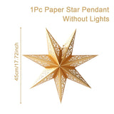 Popxstar 30-75cm Hollow Star Hanging Pendant Eid Mubarak Christmas Ramadan Decoration Islamic Muslim Party Decor Ramadan Kareem Gift