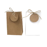 Popxstar 25/50Pcs Retro Kraft Paper DIY Gift Bag Jewelry Cookie Wedding Favor Candy Box Food Packaging Bag With Rope Birthday Party Decor