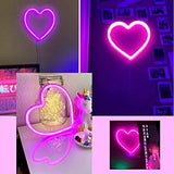 Popxstar Valentines Day Gift Battery/USB LED Neon Light Wall Decoration Butterfly Lightning Heart Neon Sign Night Light for Kids Bedroom Wedding Party Gift