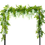 Popxstar 2Pcs Garden Silk Wisteria Vine Artificial Wisteria Flowers Hanging Garland for Outdoor Ceremony Wedding Arch Floral Decoration