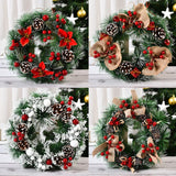 Popxstar Christmas Wreath Door Decoration with Snowflake Merry Christmas Flower Simulation Door Hanging Decoration Home Party Supply