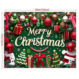 Popxstar  Large Polyester Merry Christmas Banner - Outdoor and Home Garden Decorations for Holiday Party Backgrounds