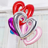 Popxstar 40 inches Giant Hook Heart Foil Balloons Engagement Wedding Decoration