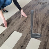 Popxstar 10pc Self-adhesive Wood Grain Floor Wall Sticker Modern Style PVC Living Room Toilet Kitchen Home Floor Decor Waterproof Sticker