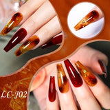 Popxstar 7ML Translucent Jelly Amber Gel Nail Polish Nude Color Semi Permanent Soak Off UV Nail Arts Manicure DIY Varnish Design