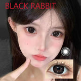 Popxstar Coslens 14.50mm Soft Contacts Lenses for Eye Color Change with Power Dolly Eyewear Accessories lentes de contacto Black Rabbit