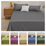 Popxstar 1 pc Bed Flat Sheet for Double Bed Plain Solid Color Top Sheets Single/Queen/King Flat Bedsheets Soft Home Bed Linen Sheets