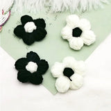 Popxstar 4.5cm Hand-knitted Flower Puff Flower Milk Cotton Wool Hand Hook Flower DIY Hairpin Clothing Accessory Shoes Hats Craft Supplies