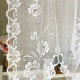 Popxstar American Pastoral White Lace Balloon Curtain Lifting Tie-Up Roman Tulle Curtain Valance For Room Kitchen Door Partition Decor