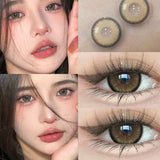 Popxstar 1 Pair Korean Lenses Colored Contact Lenses with Degree Myopia Lenses Brown Lenses Natural Eye Lenses High Quality