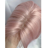 Popxstar Sweet Short Bob Wig for Women Lace Front Wigs Headband Summer Fresh Pink Blonde Short Hair Cosplay Pink Wig Lolita