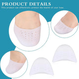 Popxstar 2PCS Silicone Toe Protector Shoes Soft Forefoot Breathable Toe Pads Ballet Toe Caps Cushions Metatarsal Covers High Heel Shoes