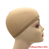 Popxstar 1/6/12bags Ventilated Nylon Mesh Nude Stocking Wig Cap Hairnets Stretchy Close End Super Extra Thin Skin Breathable Wig Cap