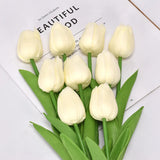 Popxstar spring decor 1/5Pcs Artificial Flowers PU Tulips Flower Bride Holding Bouquet Nordic Home Bedroom Office Party Wedding Decoration Fake Floral