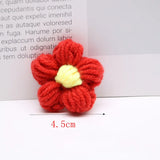 Popxstar 4.5cm Hand-knitted Flower Puff Flower Milk Cotton Wool Hand Hook Flower DIY Hairpin Clothing Accessory Shoes Hats Craft Supplies