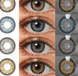 Popxstar 1 Pair Natural Colored Contact Lenses Gray Eye Lens Brown Contacts Beauty Pupils Makeup Color Lens With Free Lens Case