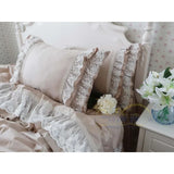 Popxstar 2Pcs Pillowcase Princess Pillow Cover Living Room Pillow Cases Europe Luxury Ruffle Cotton Handmade Wrinkle Elegant Home Decor