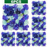 Popxstar 6PCS Artificial Flowers Roses Wall Panel 3D Flower Backdrop for Wall Party Wedding Bridal Shower Outdoor Decoration