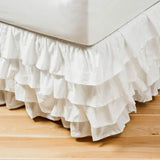 Popxstar room inspo ideas 4 Layers Ruffled Bed Skirt Wrap Around Elastic Bed Skirt Bed Cover Without Surface Home Hotel Bed Skirt Twin /Full/ Queen/ King