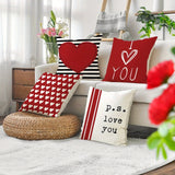 Popxstar Valentine's Day Decoration Pillowcase Romantic Sweet Home Room Decoration Love Pattern Printing Sofa Cushion Cover